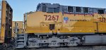 Side Close Up Shot of The Cab of UP 7267 as She does Switching at the UP Ogden Yard Utah.